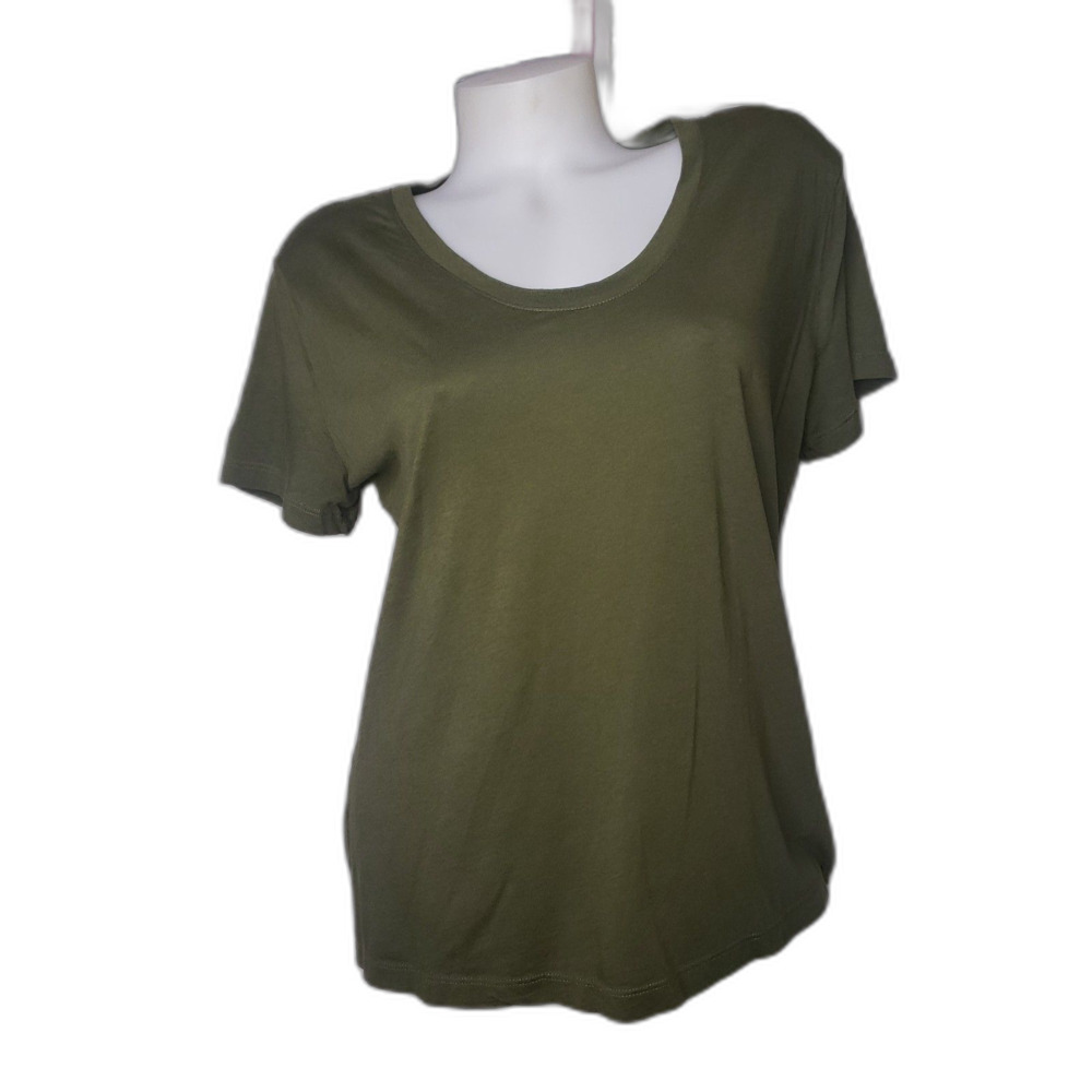 A NEW DAY Army Green Scoop Neck T Shirt Womens Size Large